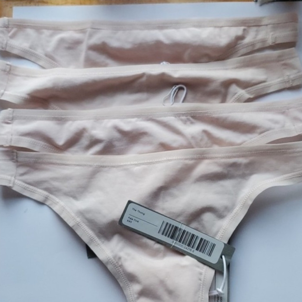 New Everlane Four Pairs Thong Pale Pink Panties Size XXS NWT